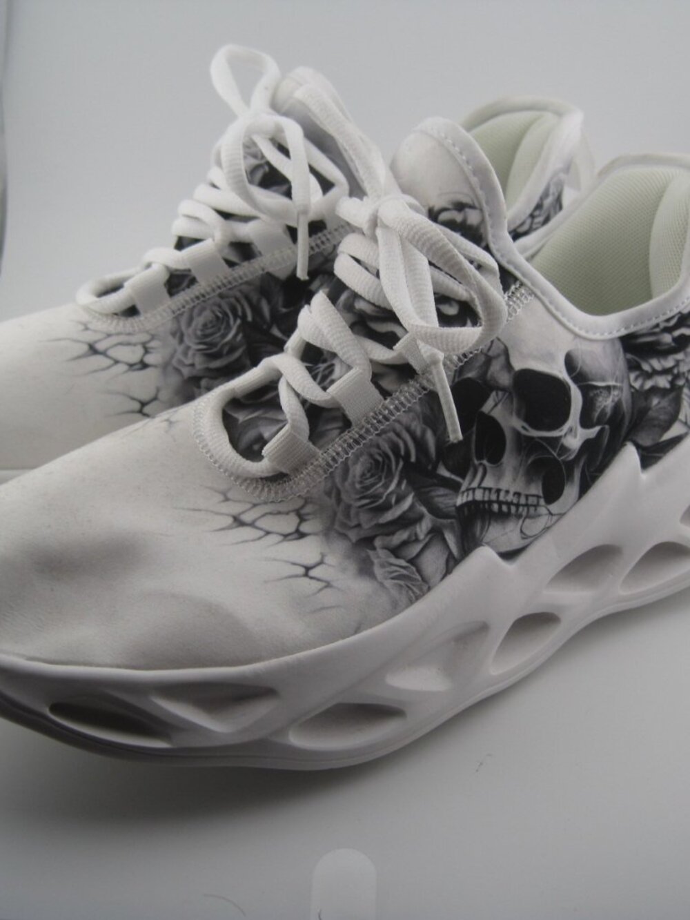 Unbranded Men's White Skull Gothic Lightweight Cushion Running Shoes Size 9